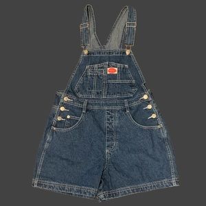 🦋 S size revolt women’s blue denim overall shorts